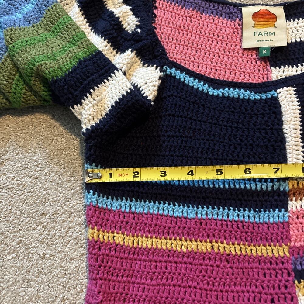 FARM Rio Multicolor Striped Mini Dress - Pink, Blue, Green, Yellow, Navy - Picture 5 of 11